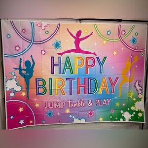 Ballerina Happy Birthday Backdrop Banner 7x5Ft